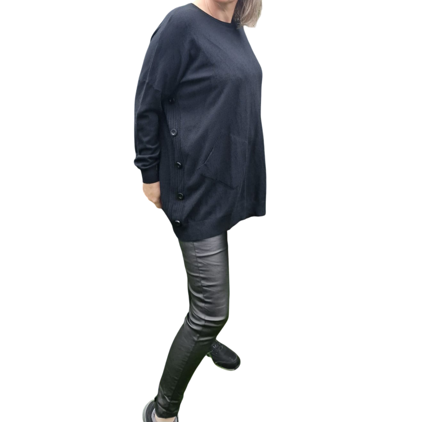 Pullover in Taupe und Schwarz