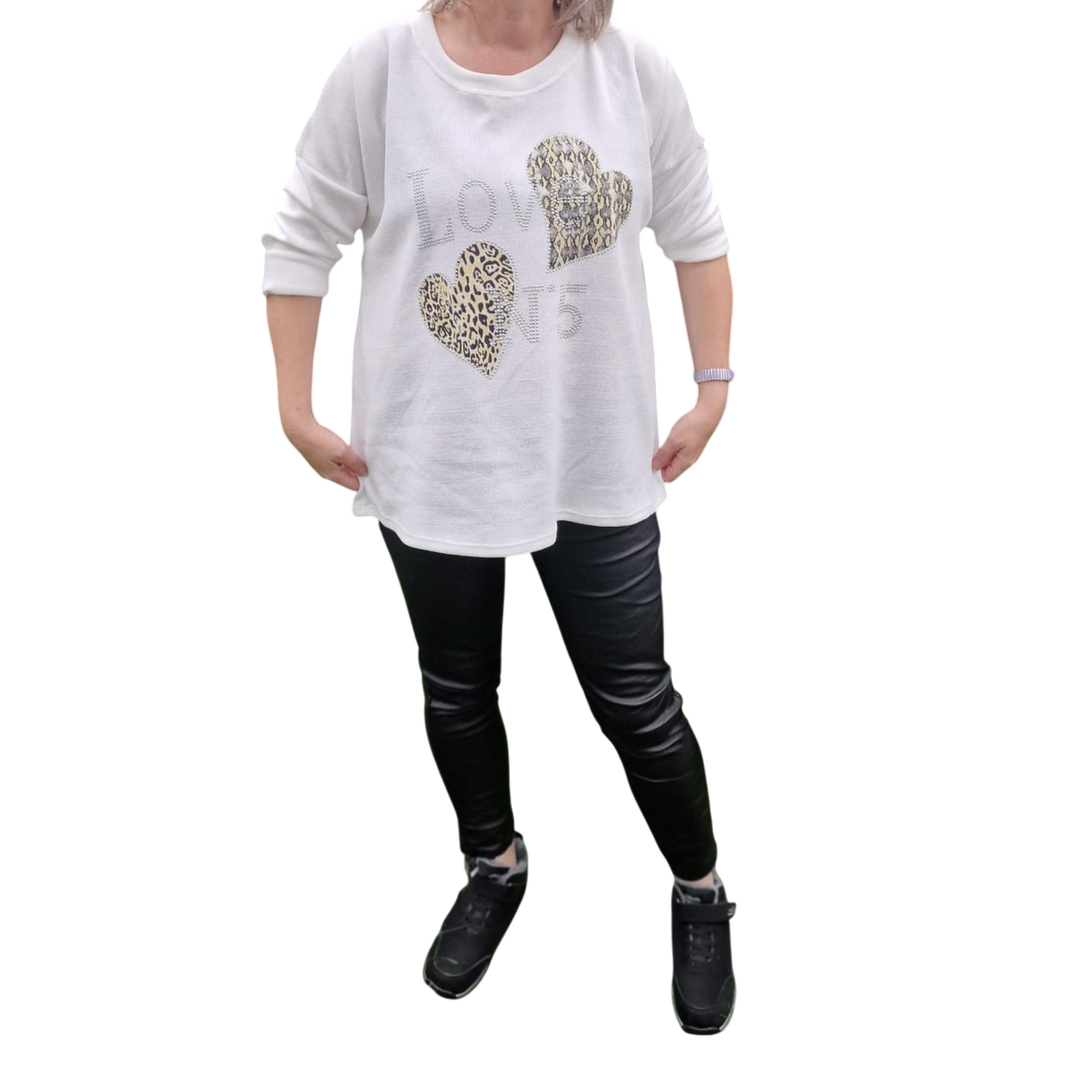 Pullover Cord mit Schriftzug Love