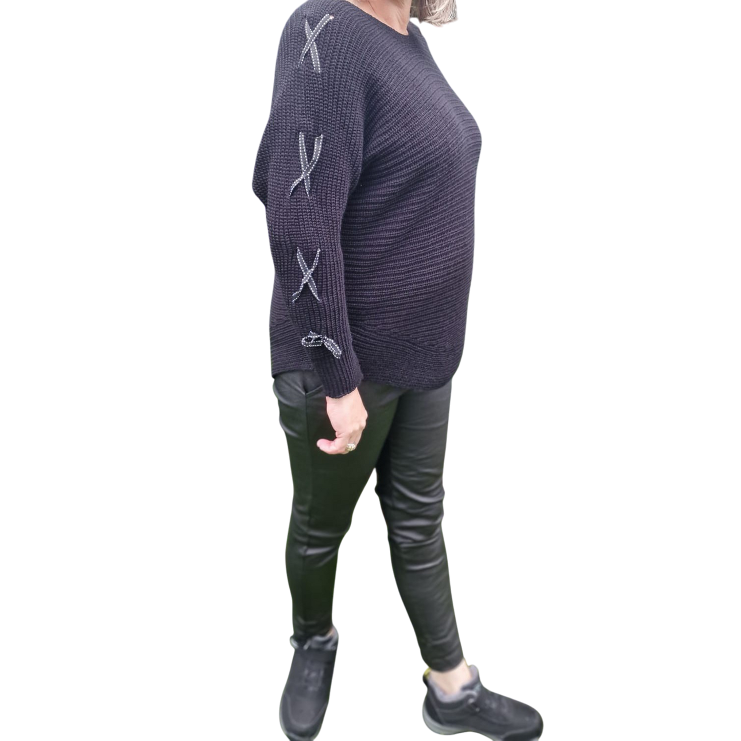 Strickpullover mit Schleifen