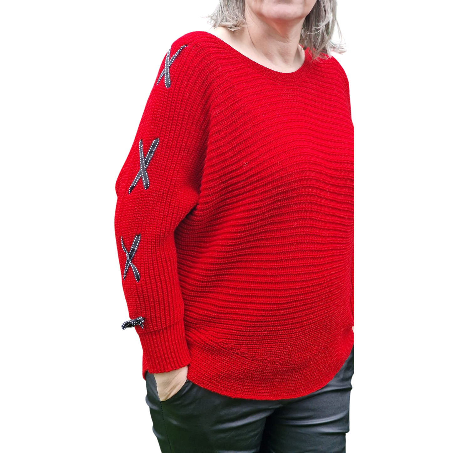 Strickpullover mit Schleifen