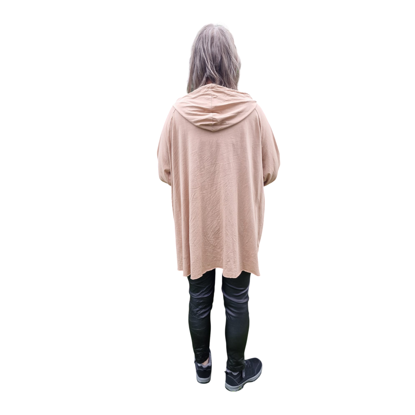 Langarmshirt mit Kapuze Leoprint Vokuhilaschnitt