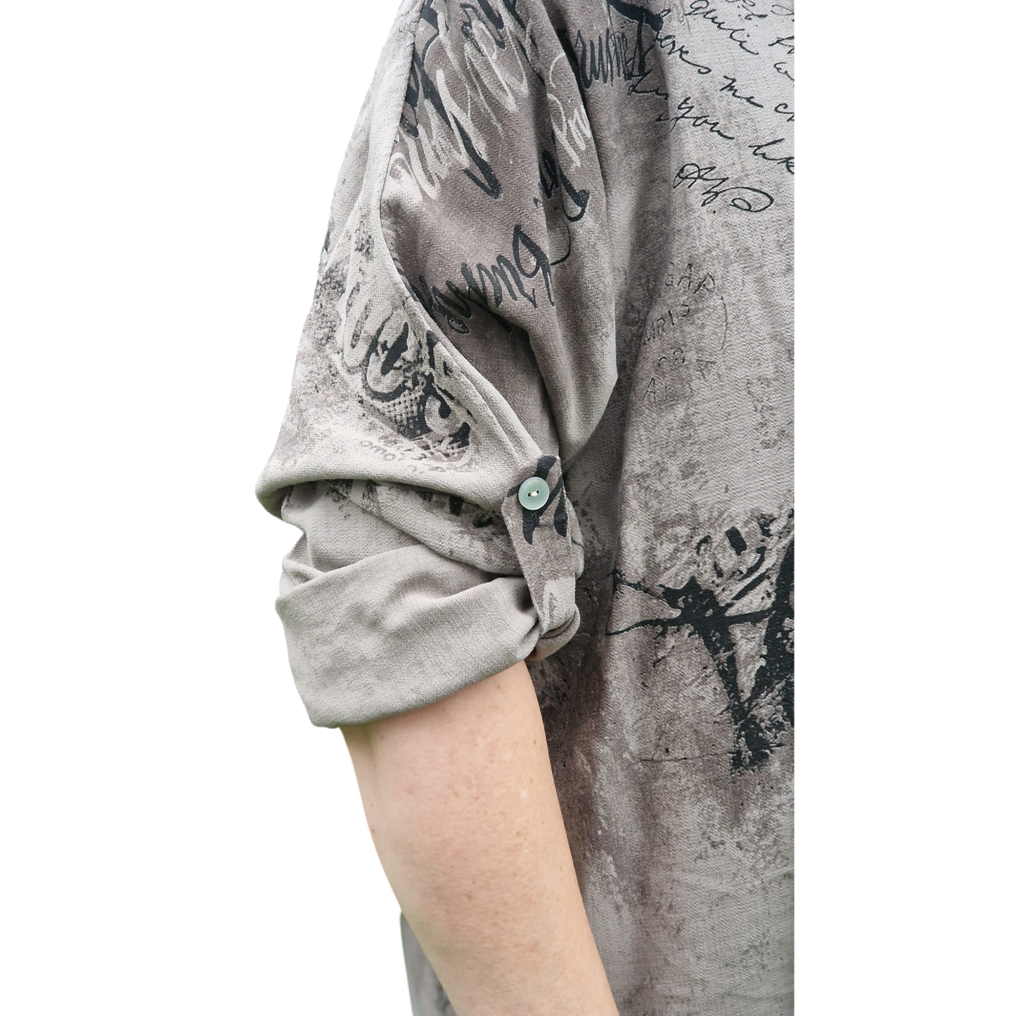 Blusenshirt taupe gemustert