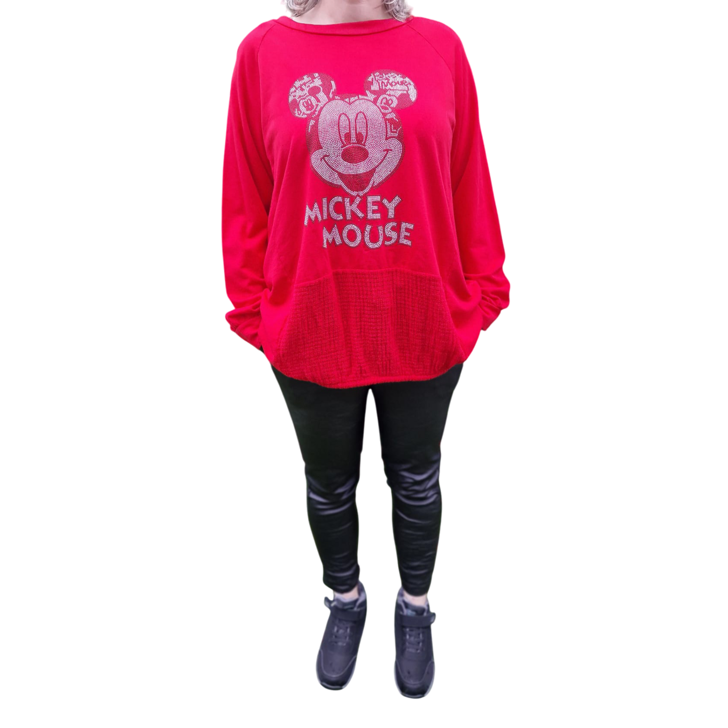 Langarmshirt Vokuhila mit Mickey Mouse