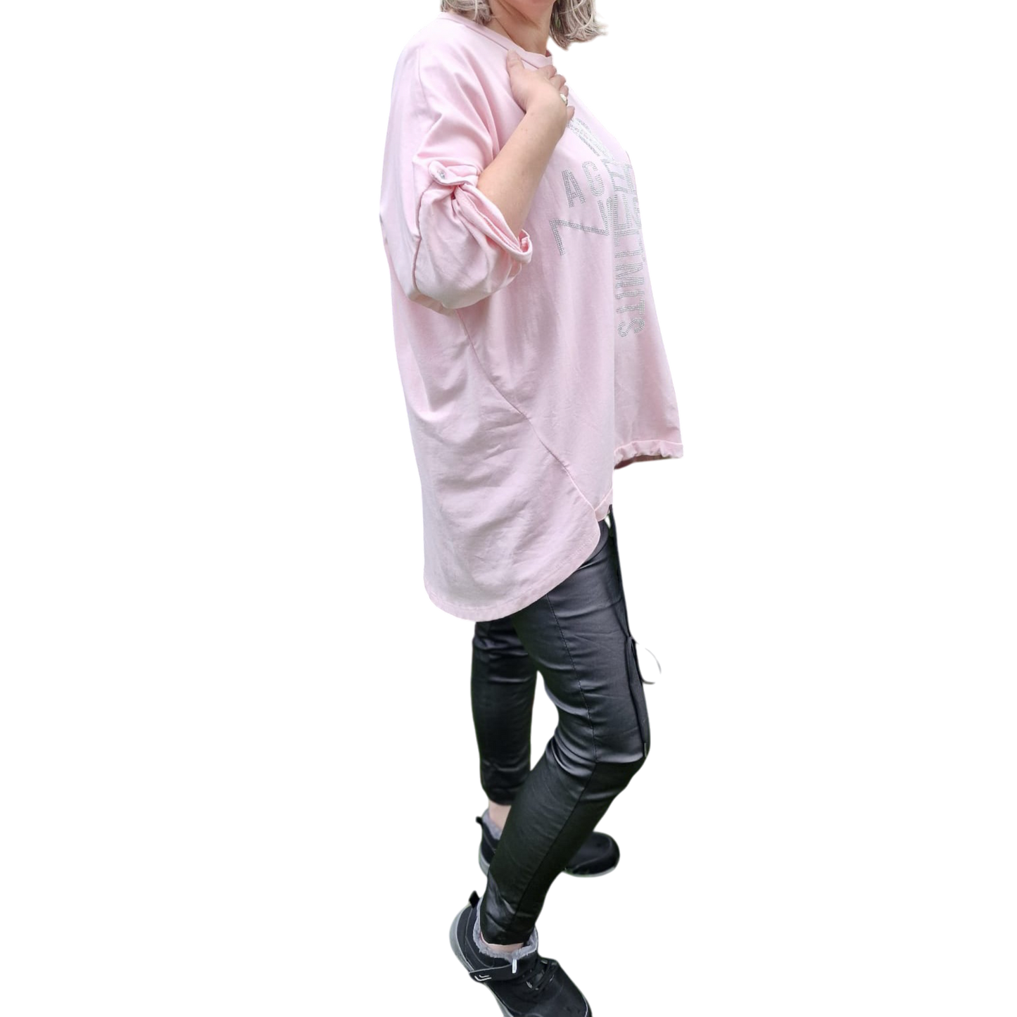 Shirt mit Brusttasche Vokuhila-Schnitt