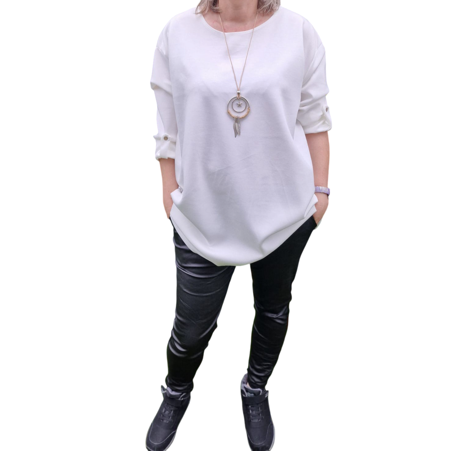 Basic Shirt Langarm mit Kette bis Gr. 50