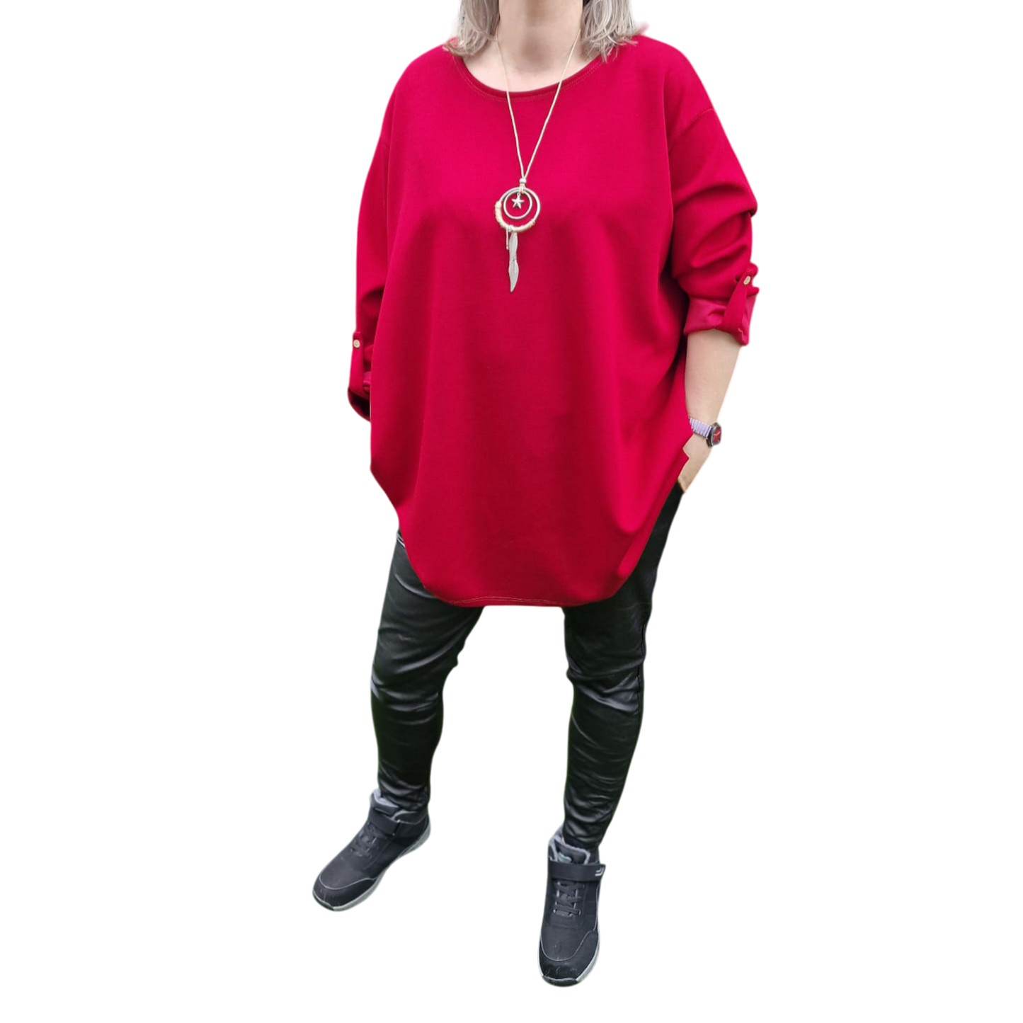 Basic Shirt Langarm mit Kette bis Gr. 50