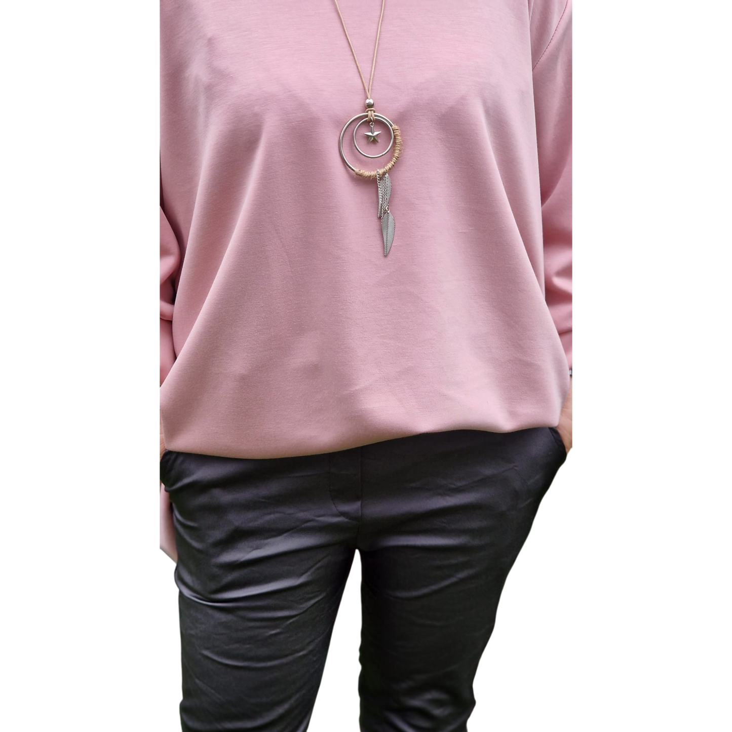 Basic Shirt Langarm mit Kette bis Gr. 50