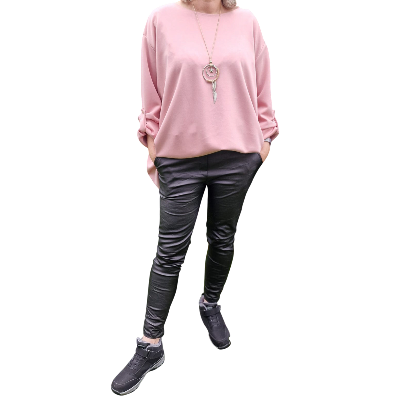 Basic Shirt Langarm mit Kette bis Gr. 50