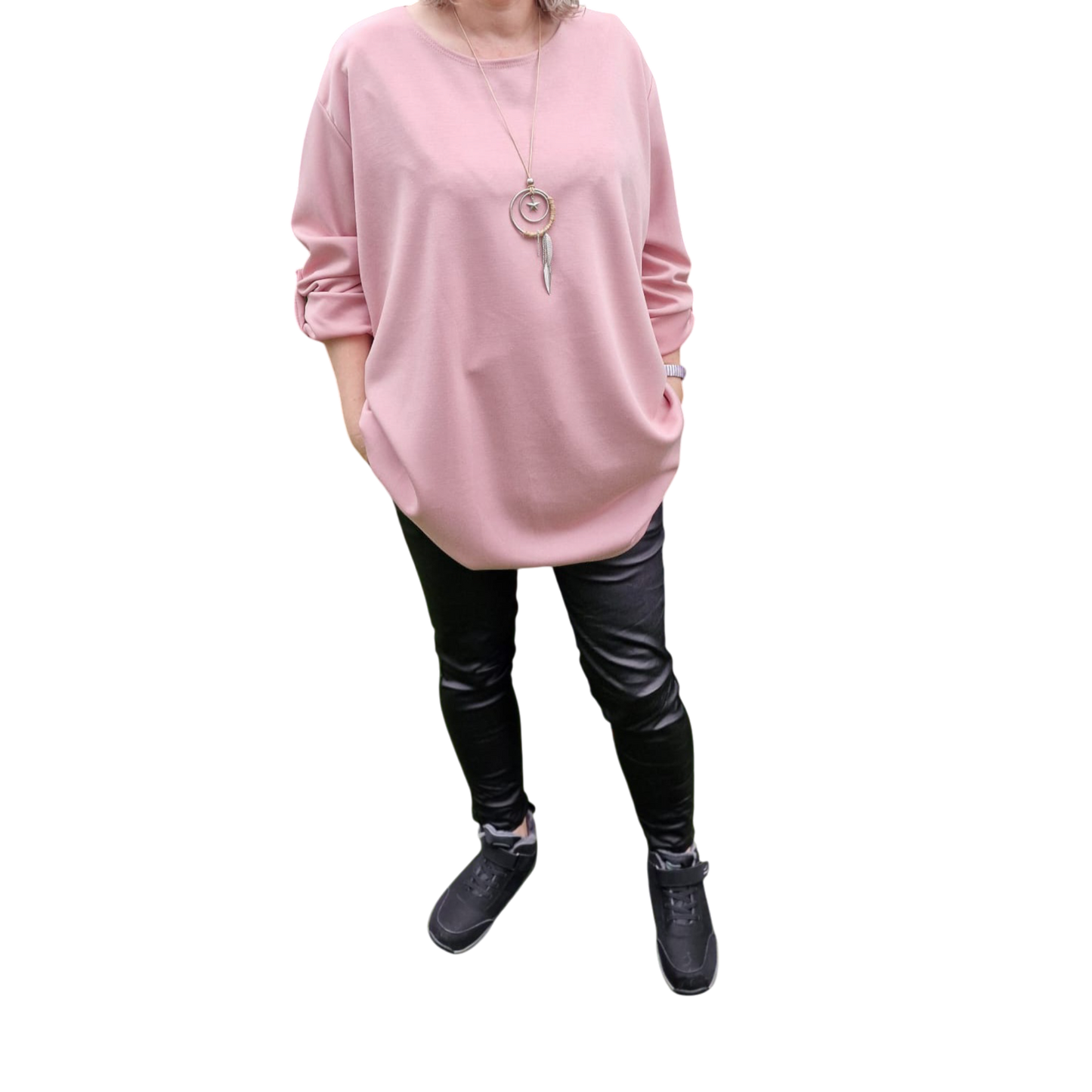 Basic Shirt Langarm mit Kette bis Gr. 50