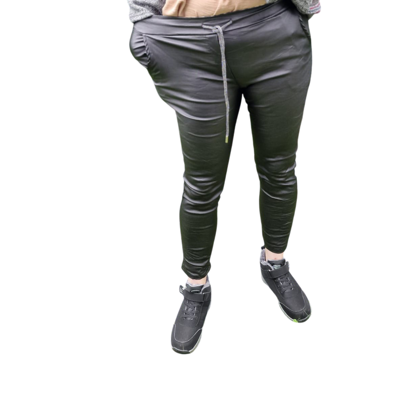 Kunstlederhose schwarz