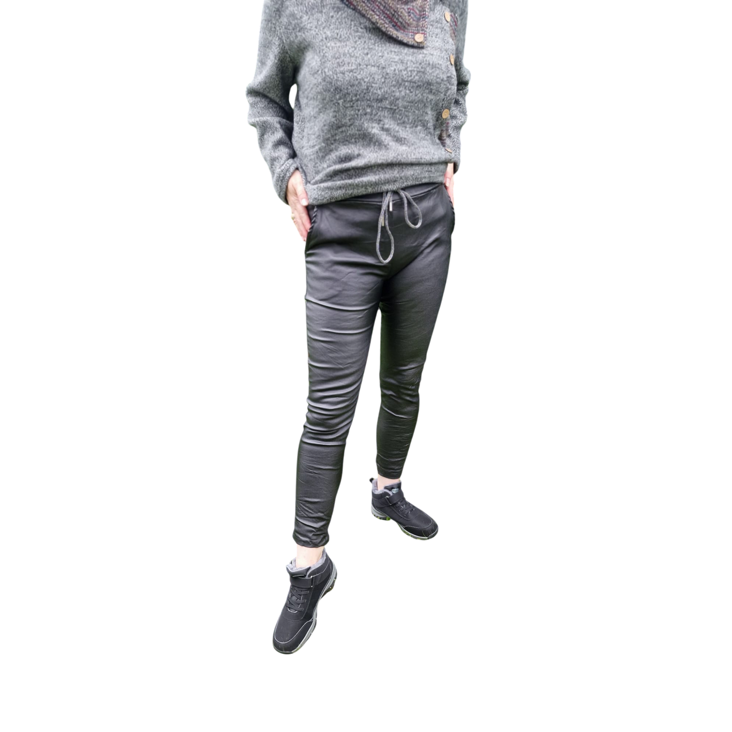 Kunstlederhose schwarz