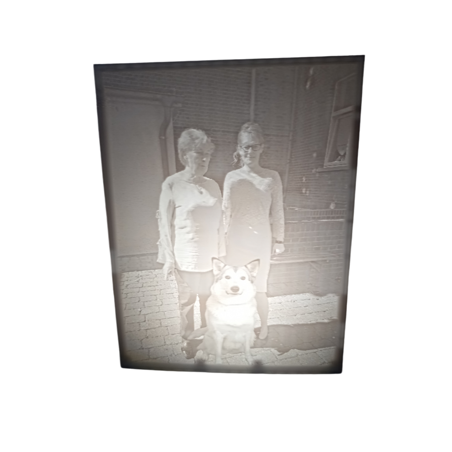 personalisiertes 3D Druckbild schwarz/weiss mit festem Ständer