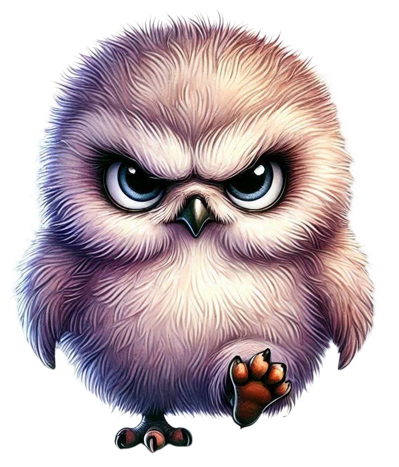 Bügelbild Grumpy Eule 205510