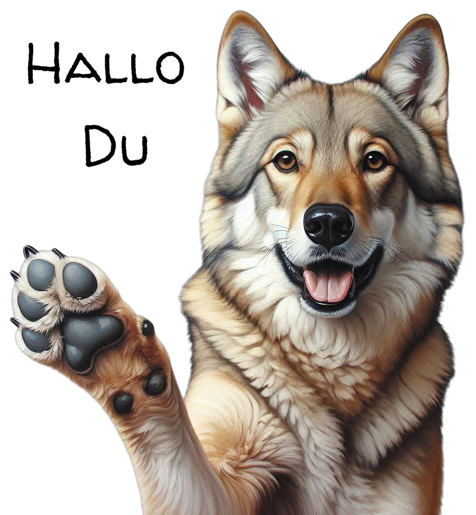 Bügelbild Hund Hallo Du
