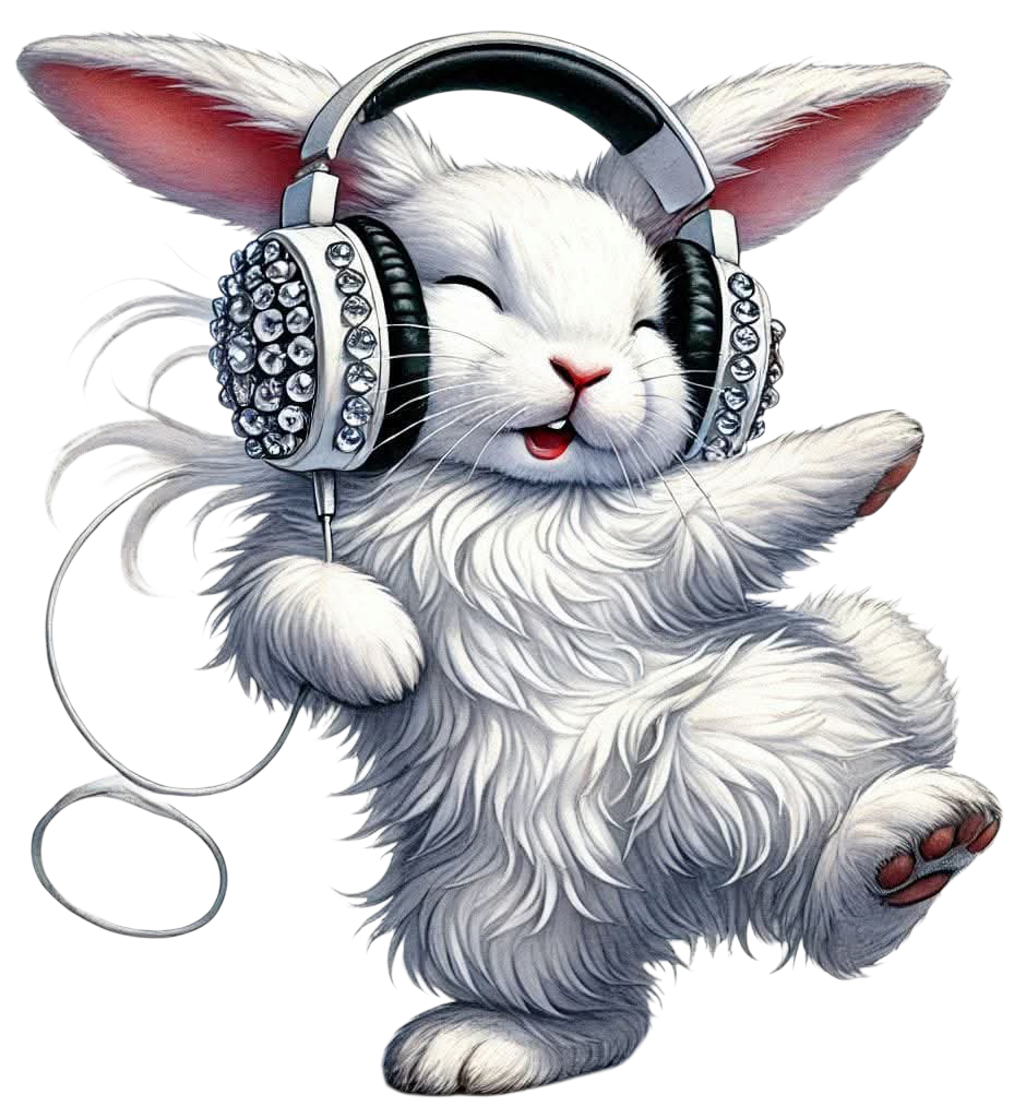 Bügelbild Dancing Hase
