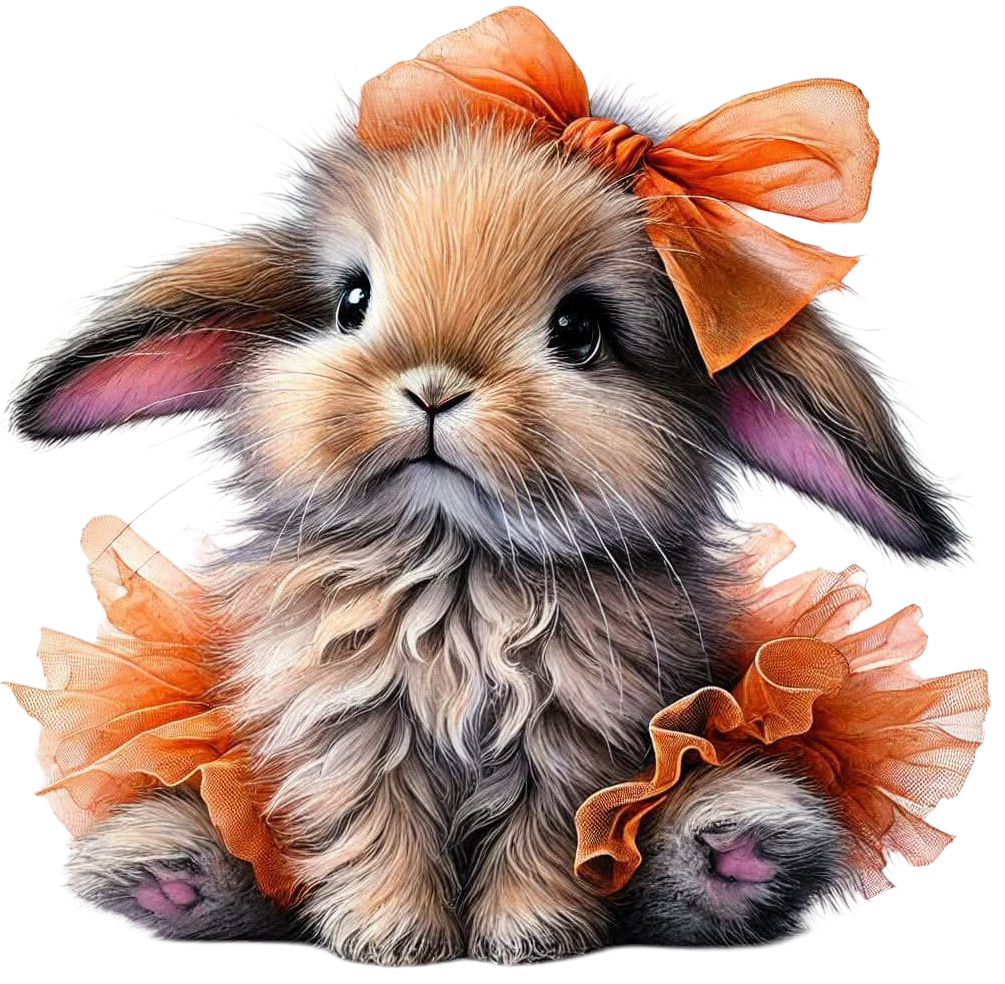 Bügelbild Hase in Tüll