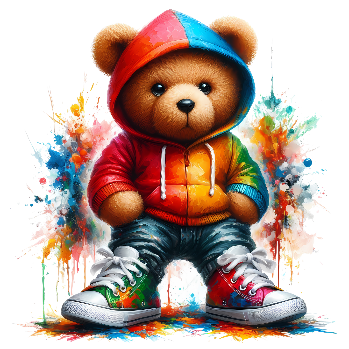 Bügelbild Teddy Hiphop 2