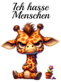 Bügelbild Ich hasse Menschen Giraffe 11
