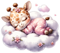 Bügelbild Giraffe mit Schlafanzug