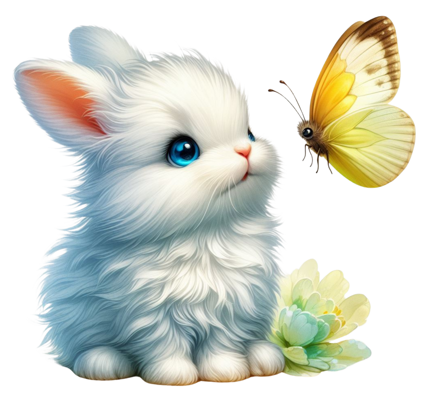 Bügelbild Bunny and Butterfly 1