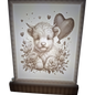 personalisiertes 3D Druckbild schwarz/weiss mit Einzelständer