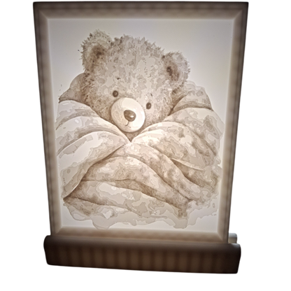 personalisiertes 3D Druckbild schwarz/weiss mit Einzelständer
