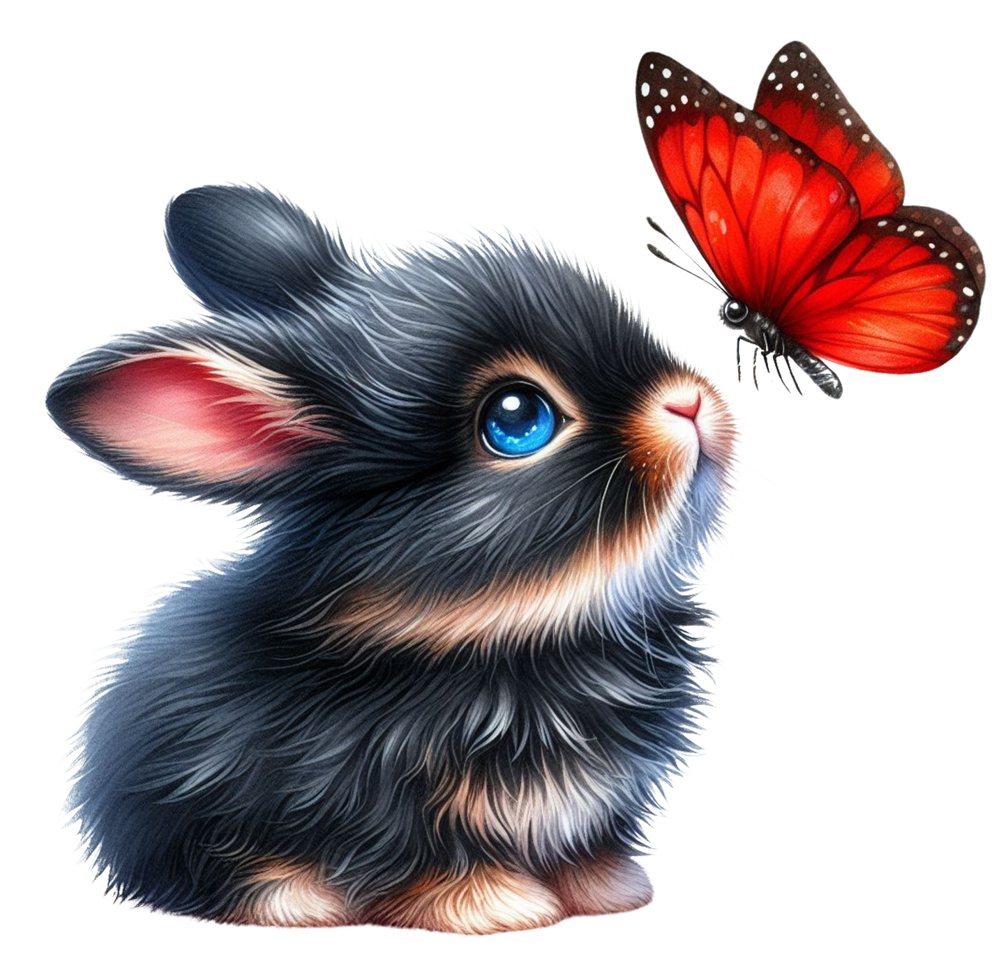 Bügelbild Bunny and Butterfly 2