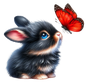 Bügelbild Bunny and Butterfly 2