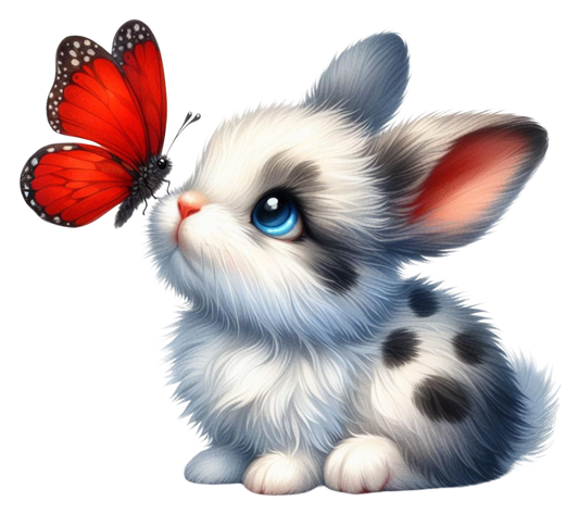 Bügelbild Bunny and Butterfly 3