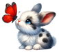 Bügelbild Bunny and Butterfly 3