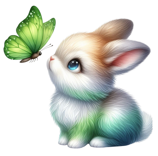 Bügelbild Bunny and Butterfly 5