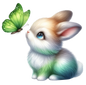 Bügelbild Bunny and Butterfly 5