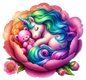 Bügelbild Sleeping Baby Unicorn 5