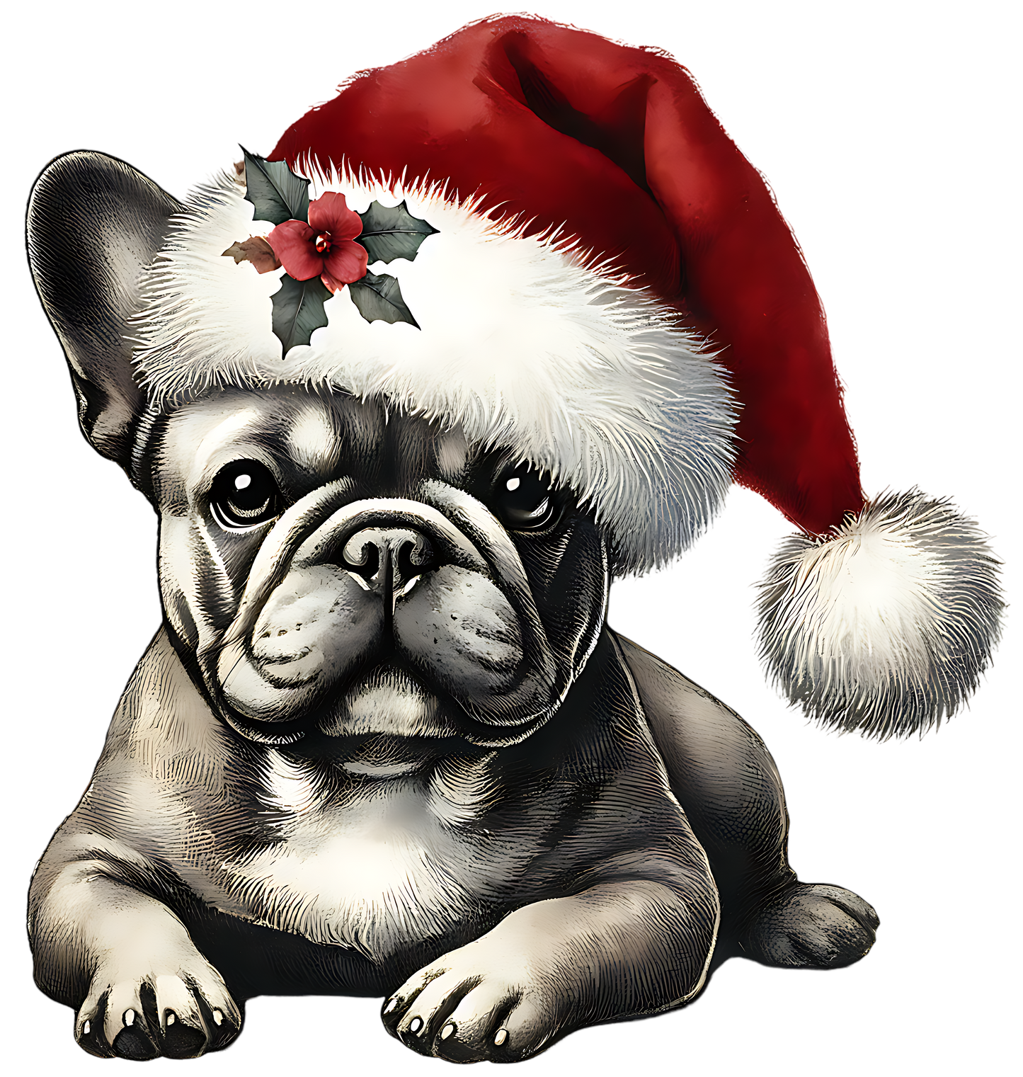 Bügelbild Weihnachtsmops