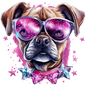Bügelbild Cool Glamour Dog 1