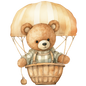 Bügelbild Teddy im Ballon