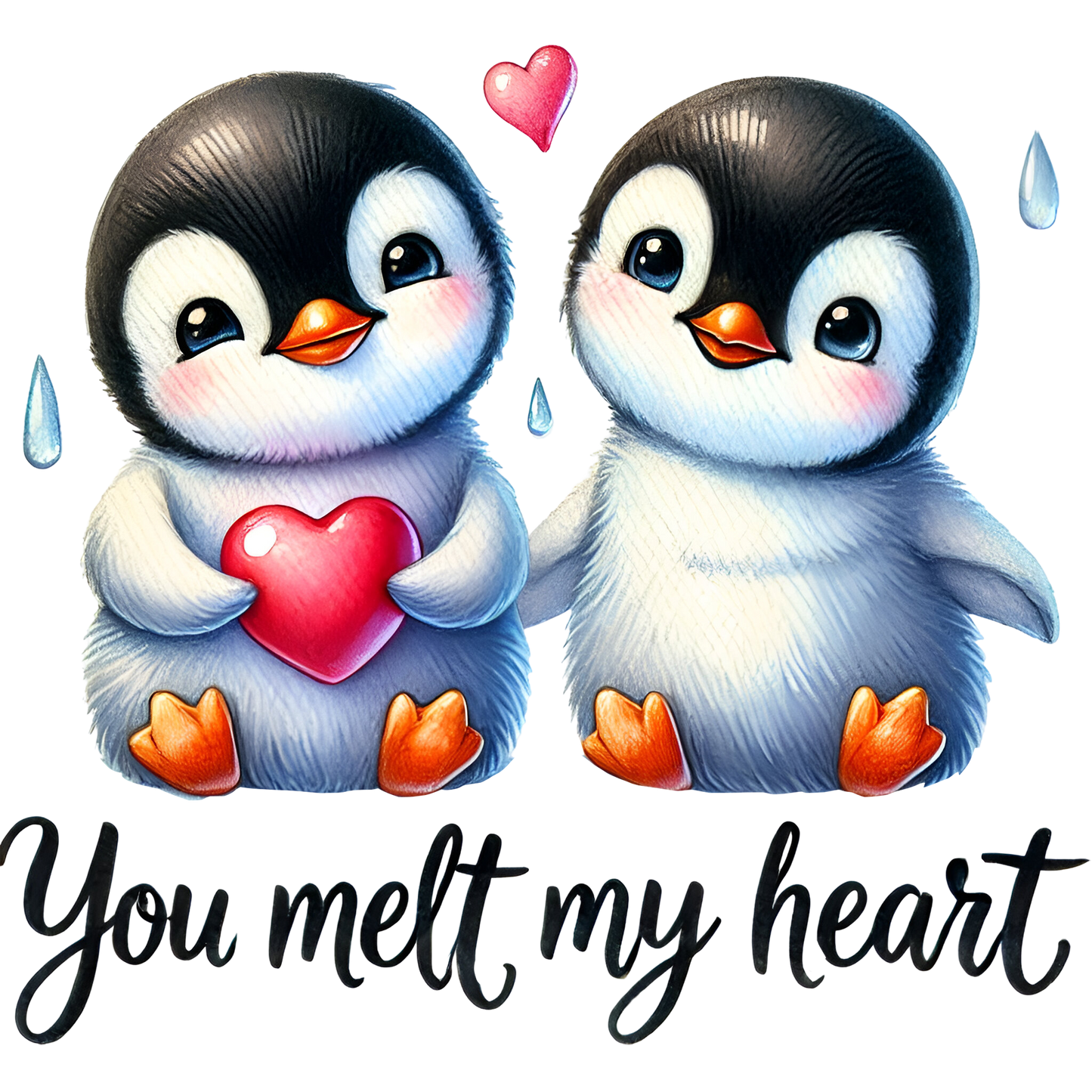 Bügelbild Valentine Pinguine File 22