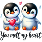 Bügelbild Valentine Pinguine File 22