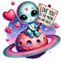 Bügelbild Valentine Love you to the moon Schildkröte