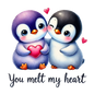 Bügelbild Valentine Pinguine File 46