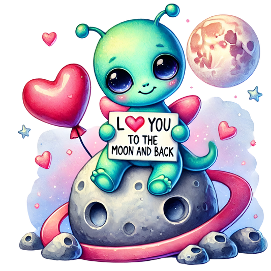 Bügelbild Valentine Love you to the moon 1