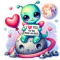 Bügelbild Valentine Love you to the moon 1