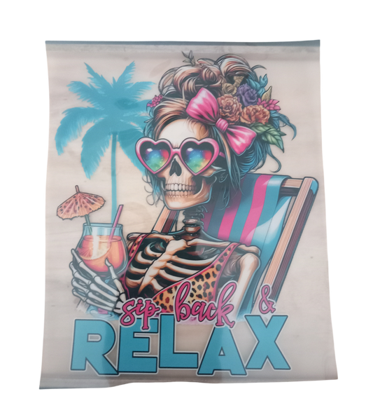 Bügelbild Skull Relax