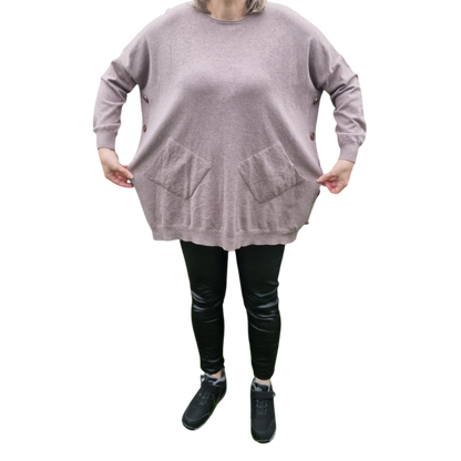 Pullover in Taupe und Schwarz