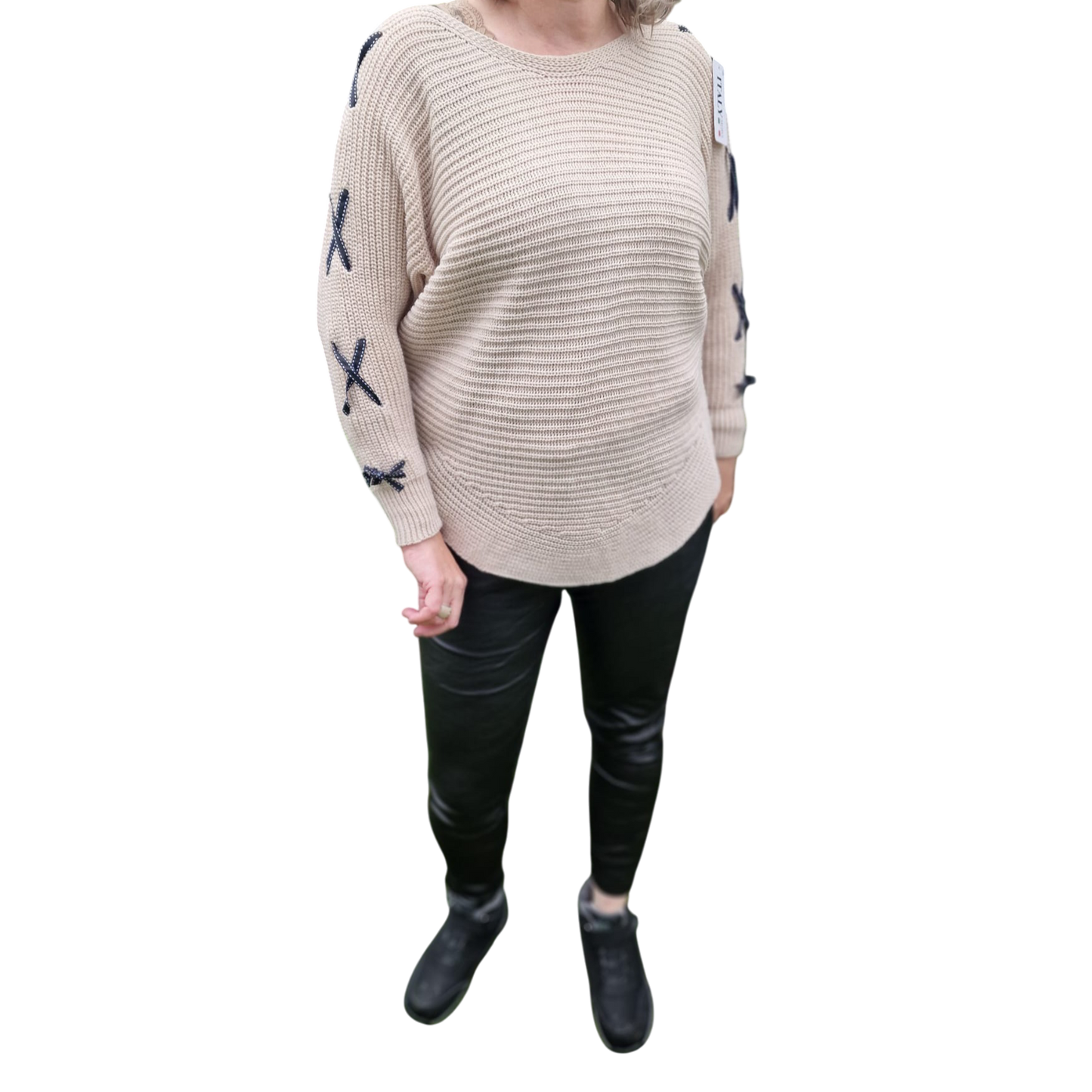 Strickpullover mit Schleifen