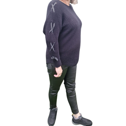Strickpullover mit Schleifen
