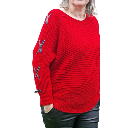 Strickpullover mit Schleifen