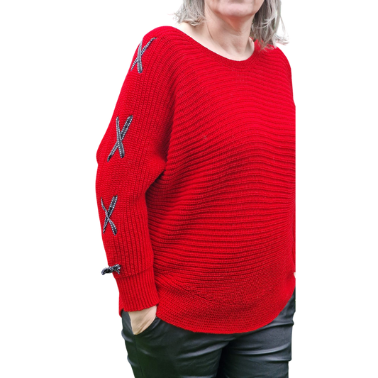 Strickpullover mit Schleifen