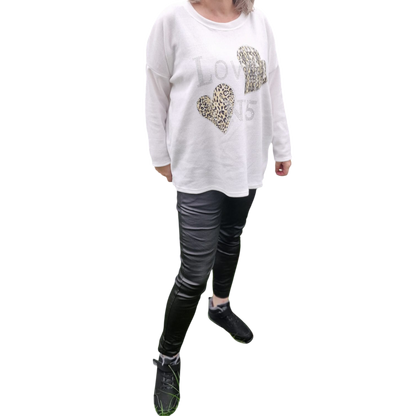 Pullover Cord mit Schriftzug Love