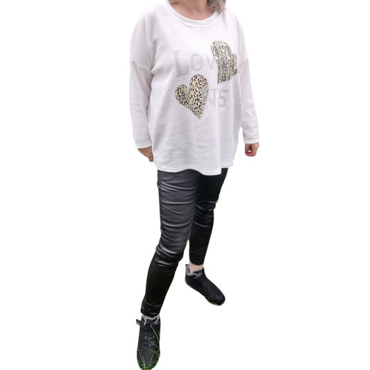 Pullover Cord mit Schriftzug Love